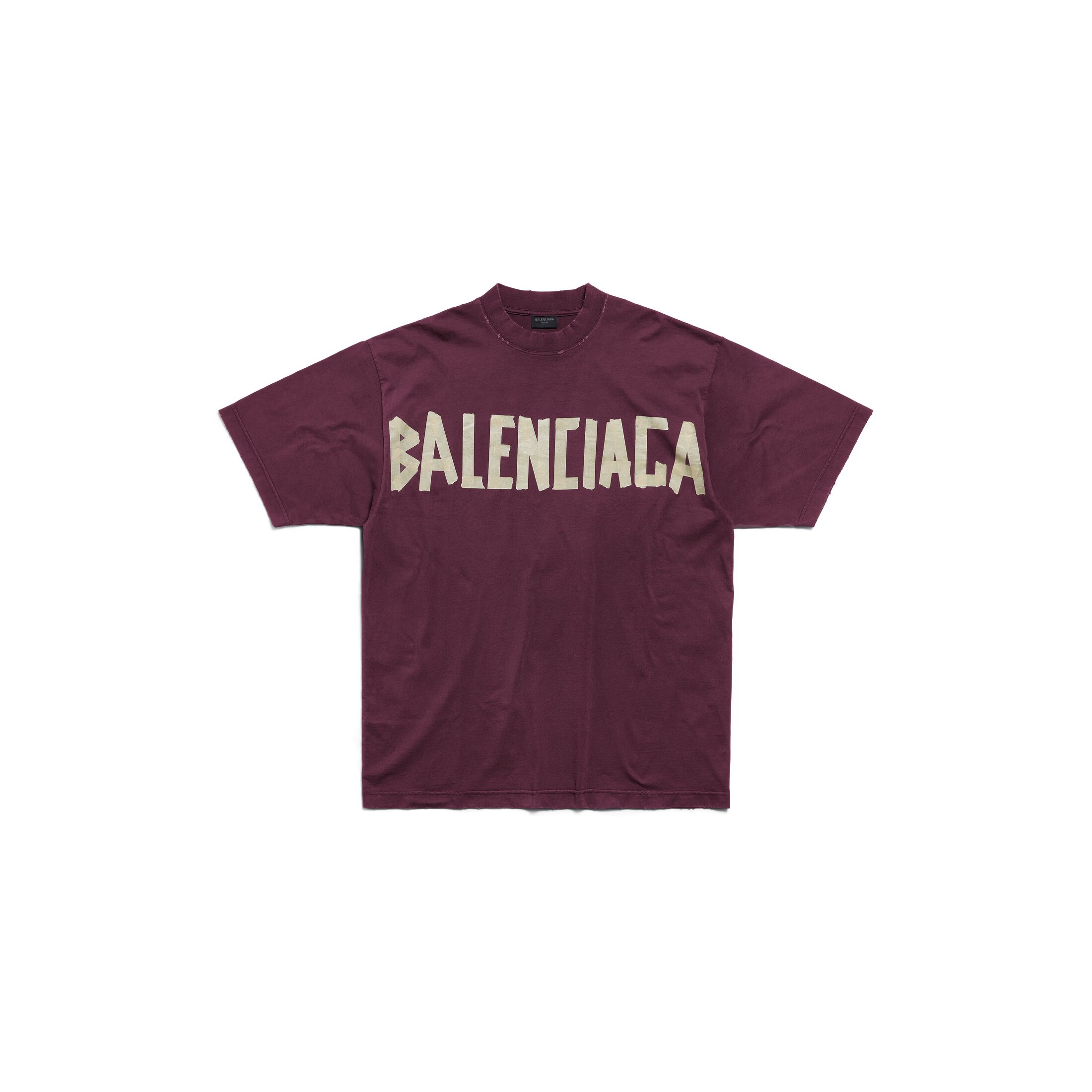 Balenciaga Tape Type T-Shirt Medium Fit - Red - Unisex - XL - Cotton