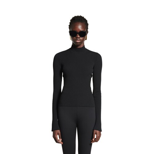 lace-up fitted turtleneck