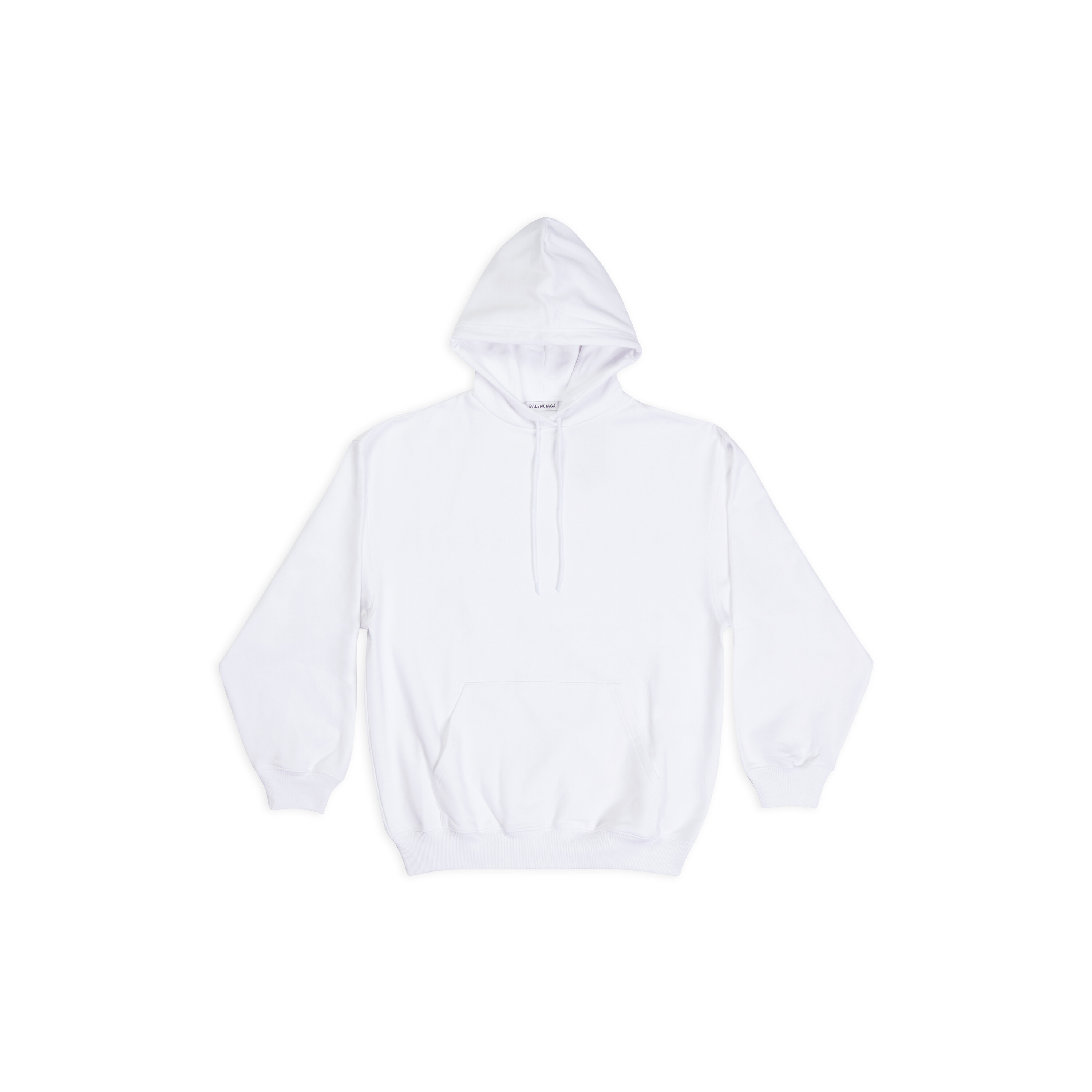 Balenciaga logo print hoodie white  MODES