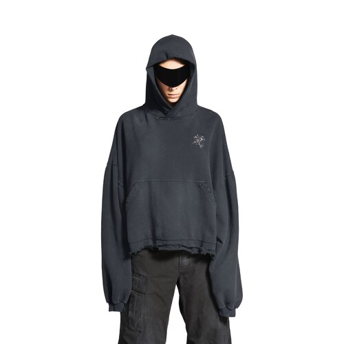 balenciaga nail polish cropped hoodie