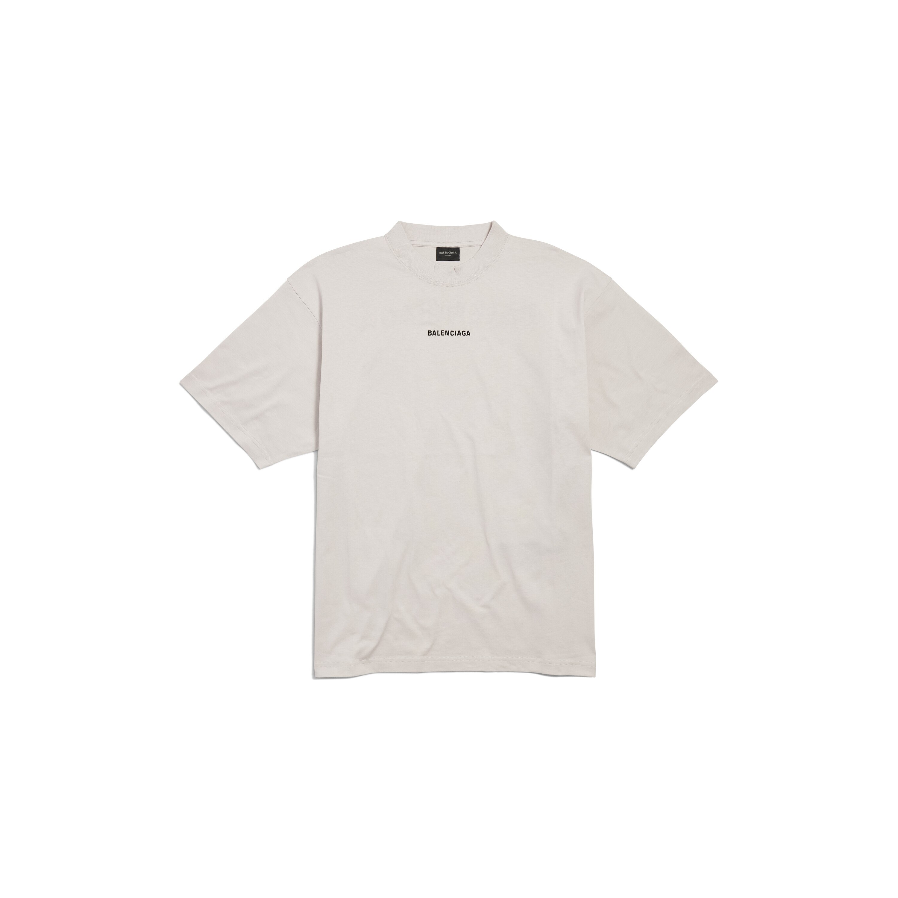 New Balenciaga Back Medium Fit T-shirt in Off White