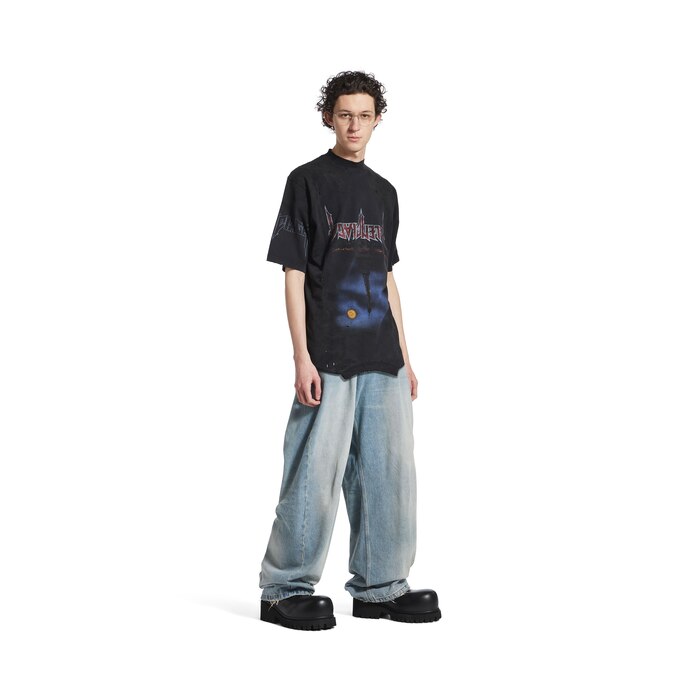 paris moon upside down t-shirt oversized