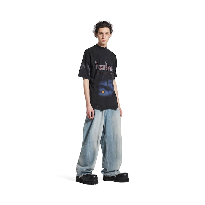 paris moon upside down t-shirt oversized