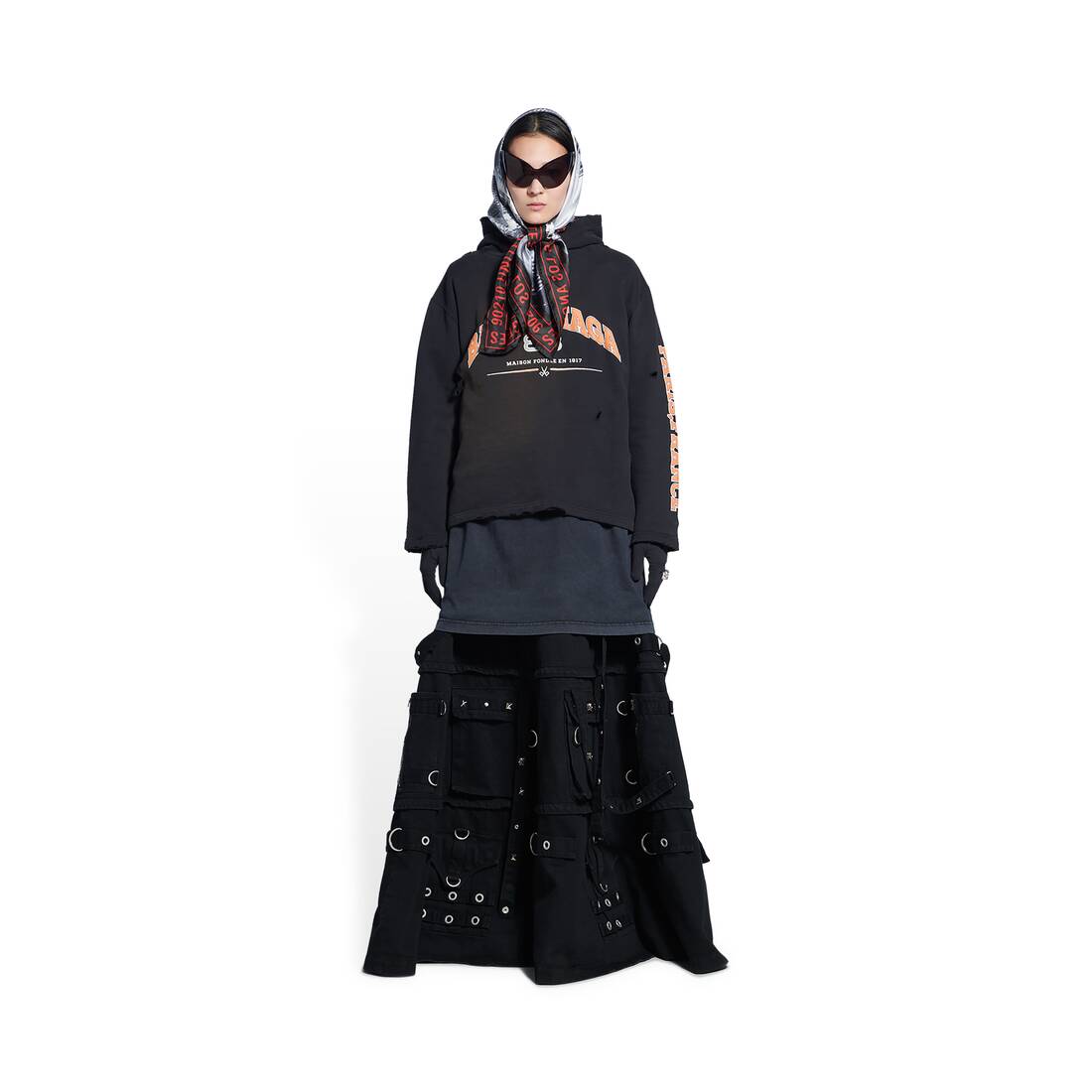 Women's Maison Balenciaga Cropped Hoodie in Black