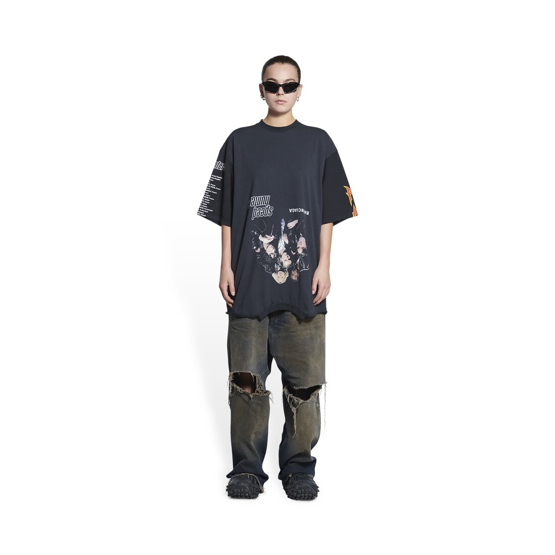 Women's Upside Down T-shirt Oversized in Black | Balenciaga US