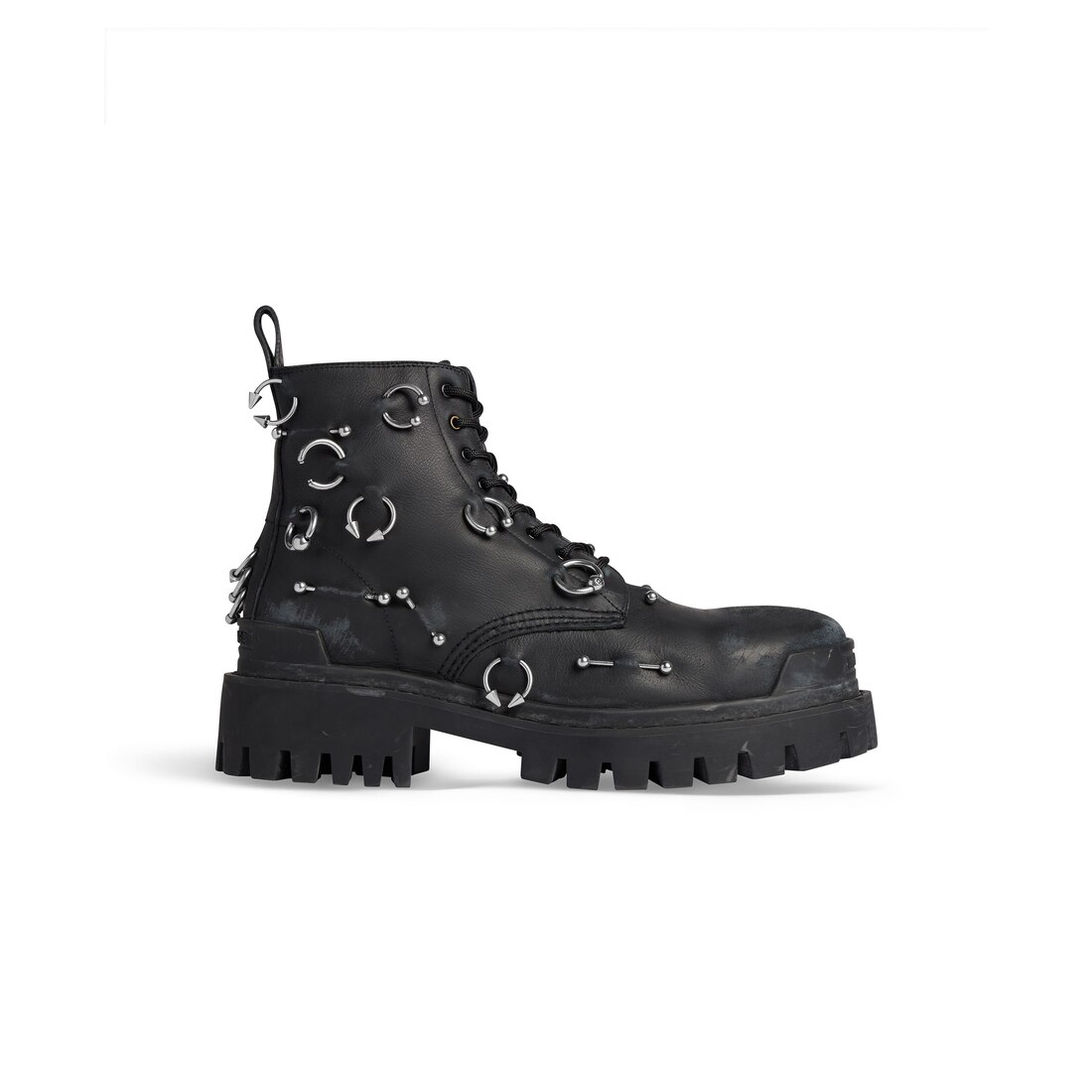 Men's Strike 20mm Boot With Piercings in Black