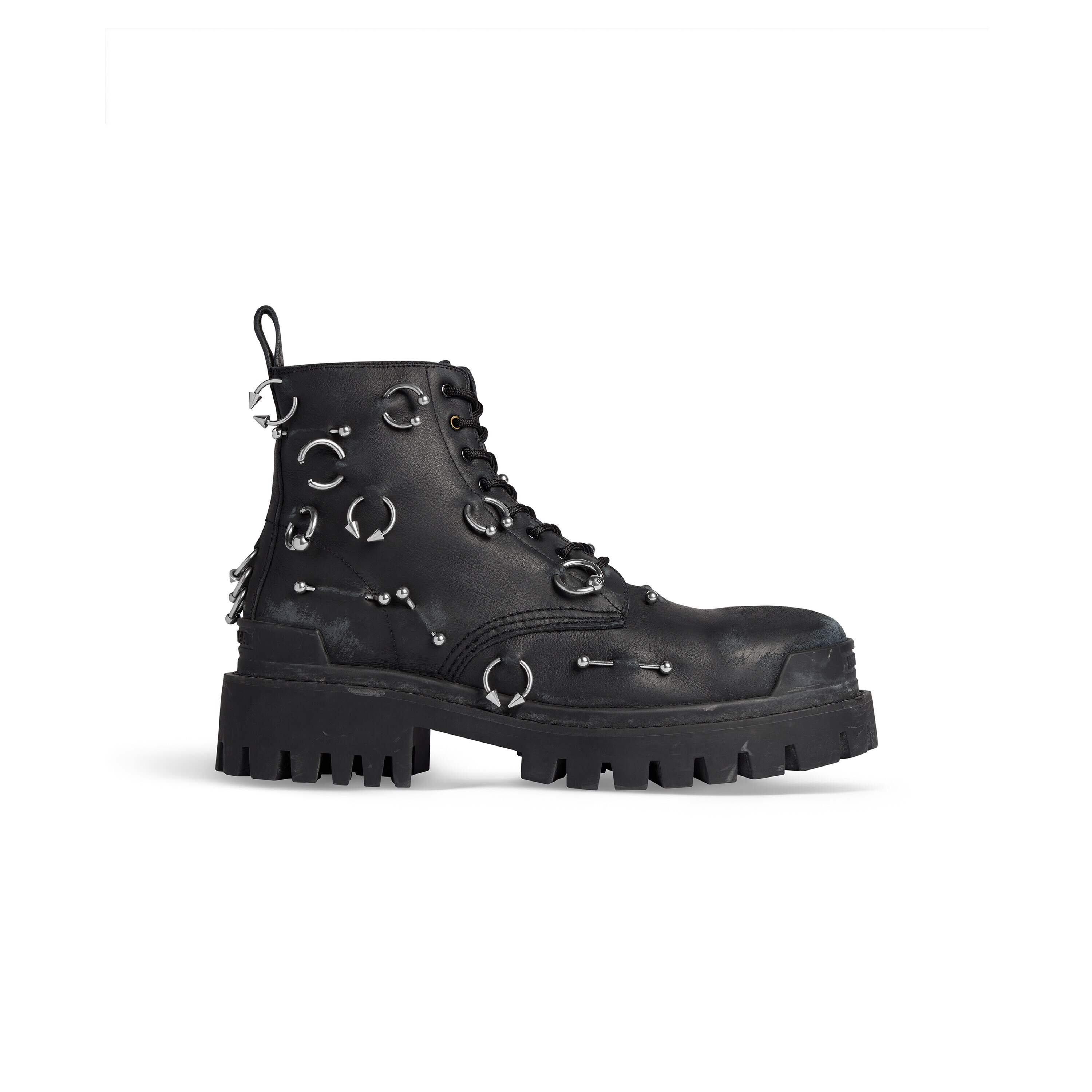 Men's Strike 20mm Boot With Piercings in Black | Balenciaga NL