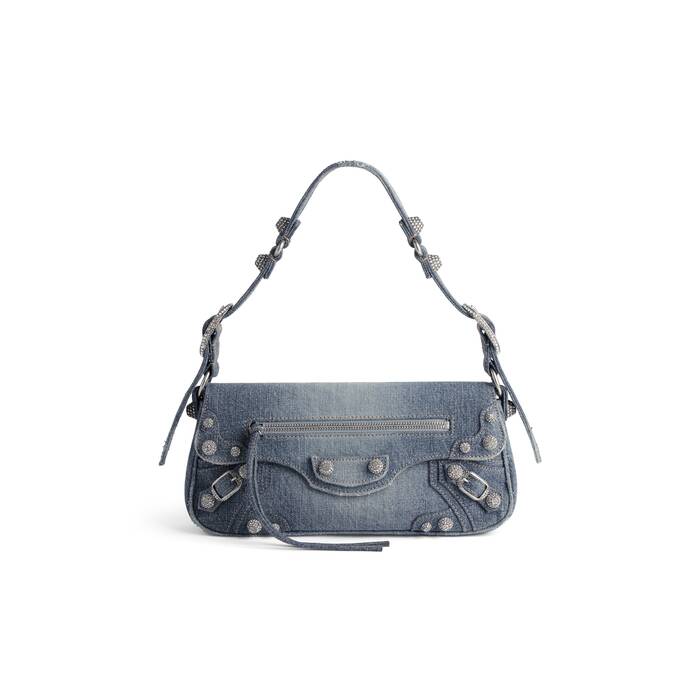 le cagole small sling bag denim with rhinestones