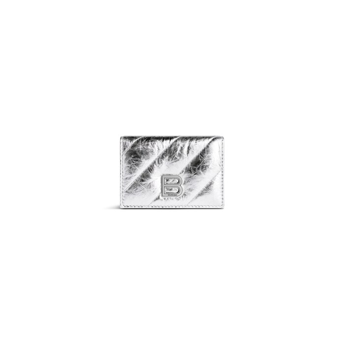 crush mini wallet metallized quilted