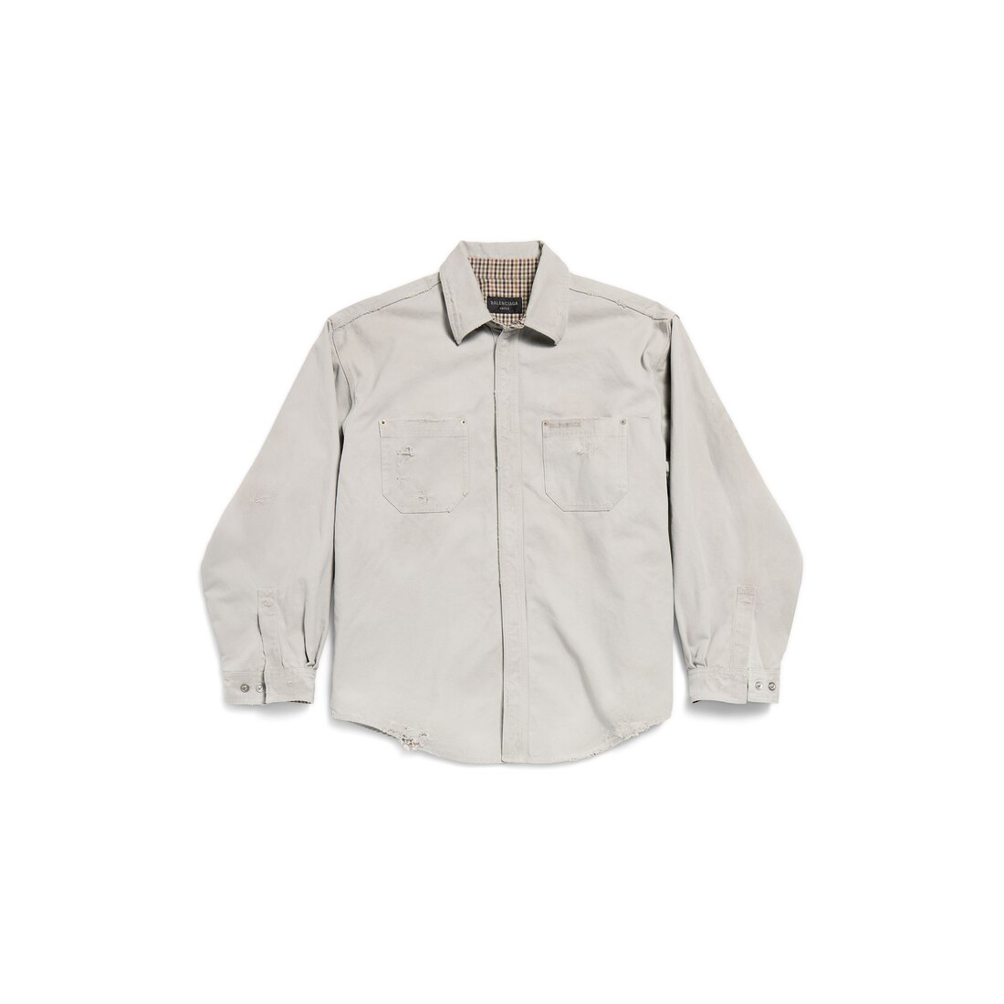 Tシャツ・カットソー BALENCIAGA FW25 WORKWEAR OVERSHIRT (839085 TRP15 1400) Men's Workwear Overshirt in Light Grey | Balenciaga US