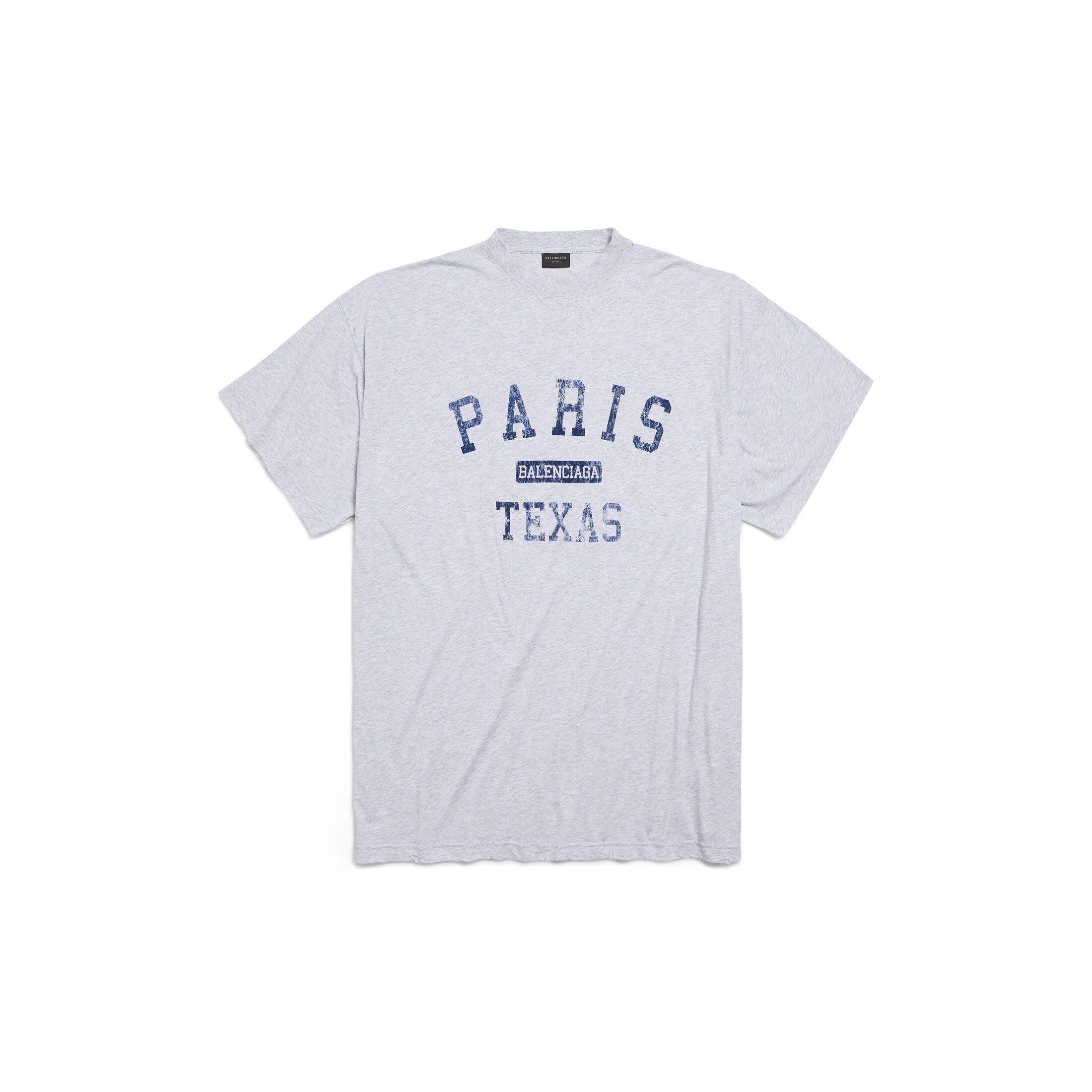 Balenciaga Paris, France T-Shirt Oversized - Grey & Silver - Unisex - 3 - Main Fabric: 100% Cotton - Trimming: 95% Cotton, 5% Elastane