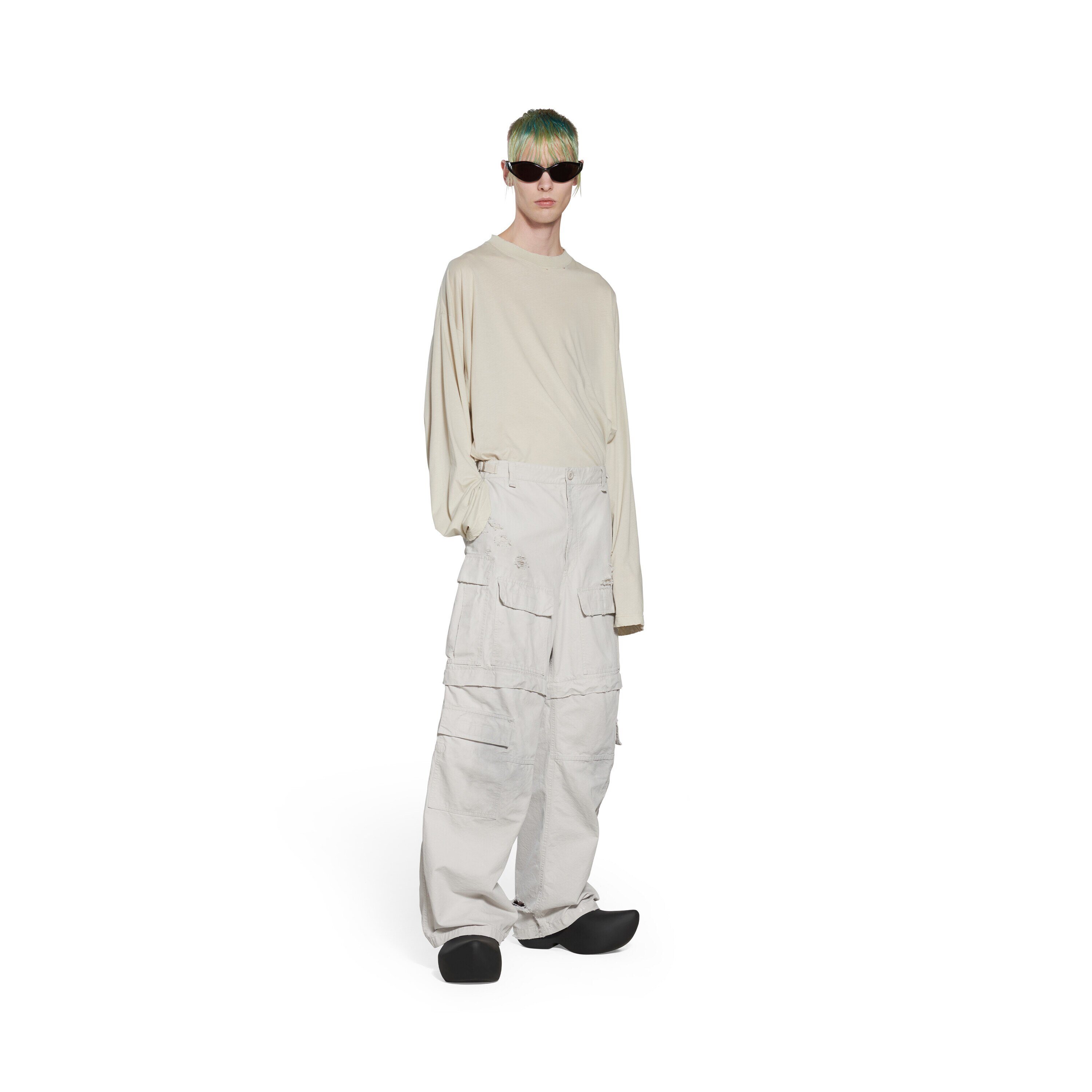 Large Cargo Pants in Light Grey | Balenciaga US