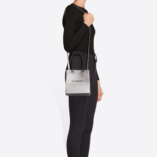 balenciaga ladies black shopping xxs north south tote bag