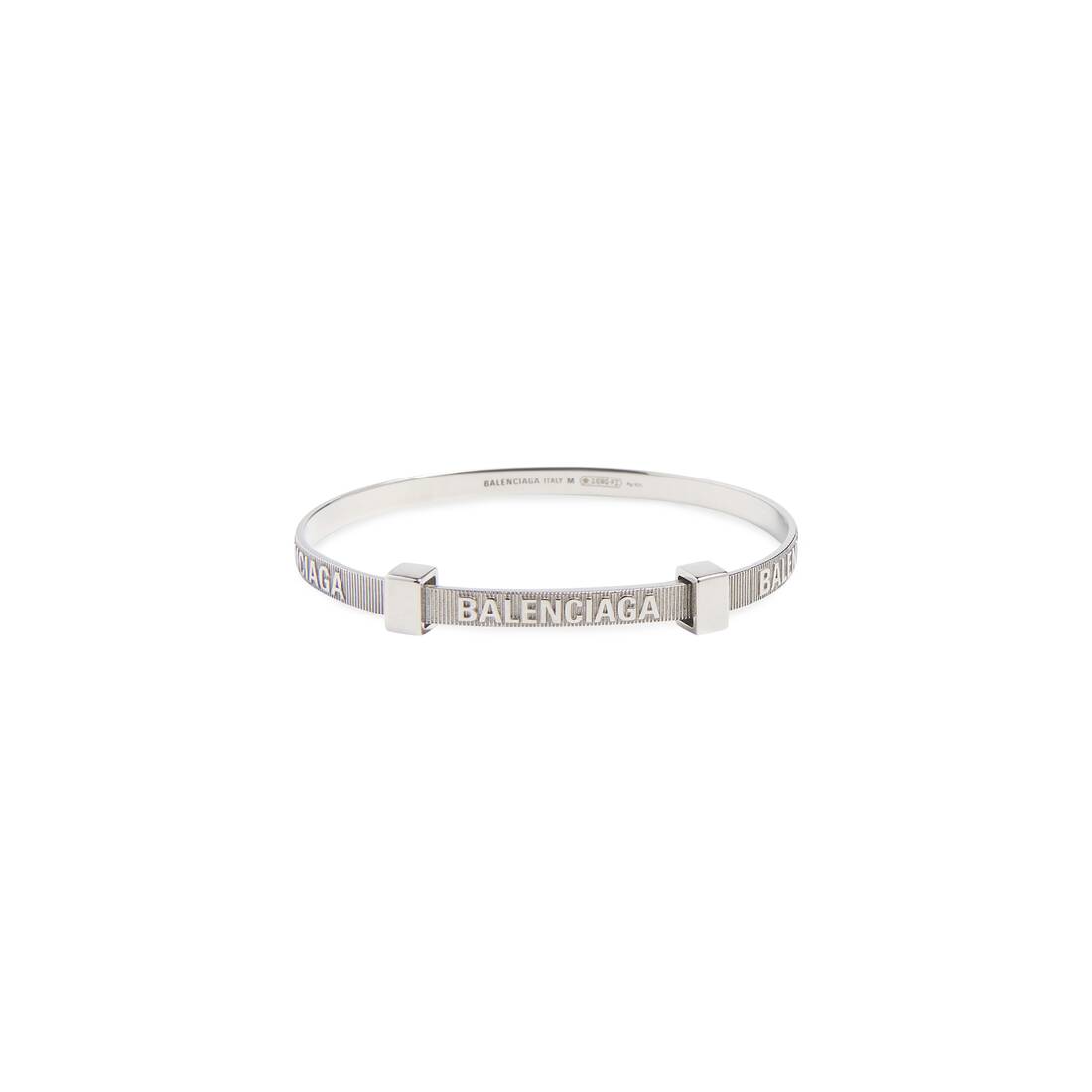 Masaccio Endeløs Risikabel Logo Hoop Armband für Damen in Silber | Balenciaga DE