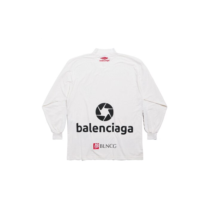 Logo Cotton T Shirt in White  Balenciaga  Mytheresa