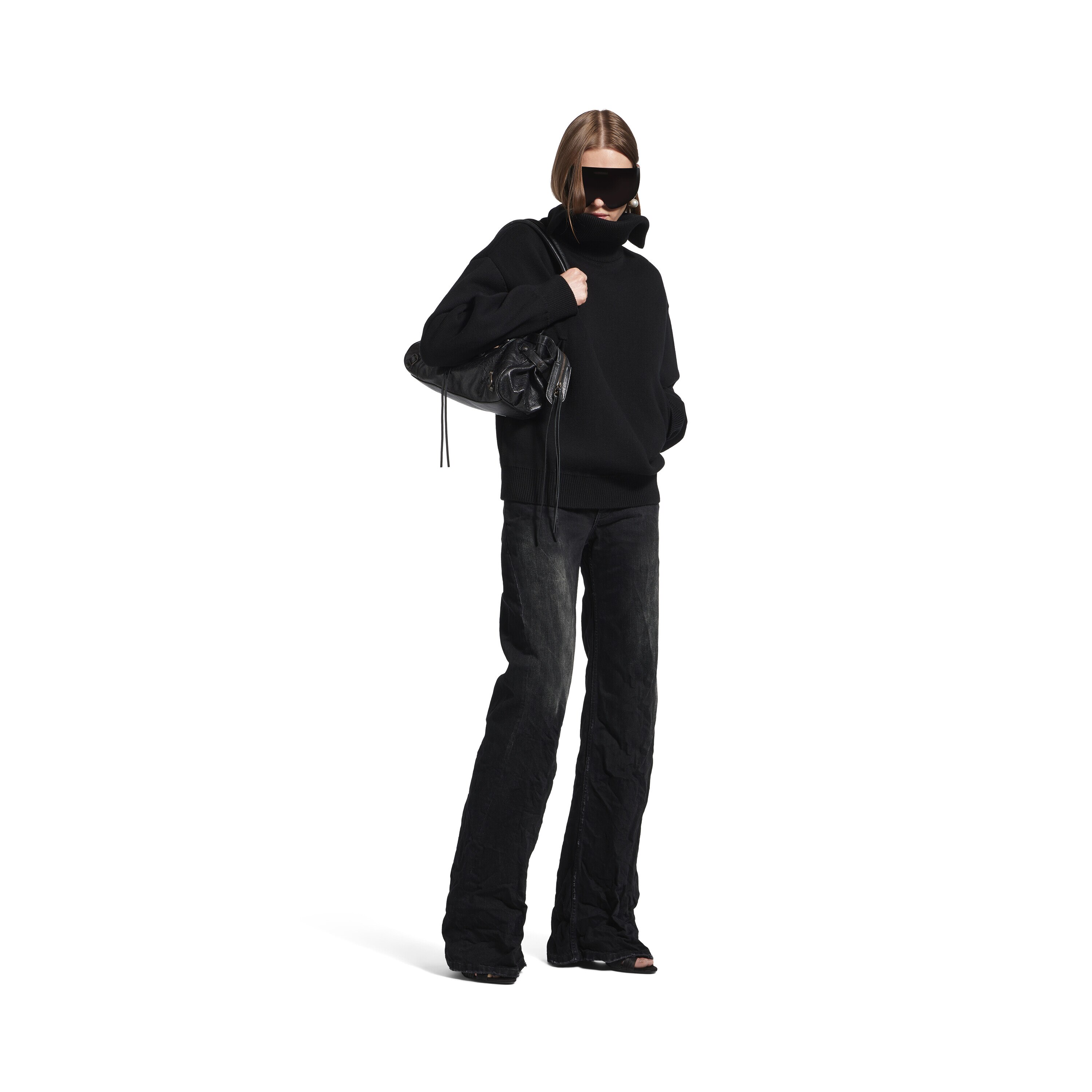 BALENCIAGA ブラック スラックス ワイドレッグ Balenciaga ワイドパンツ | ブラック | FARFETCH JP