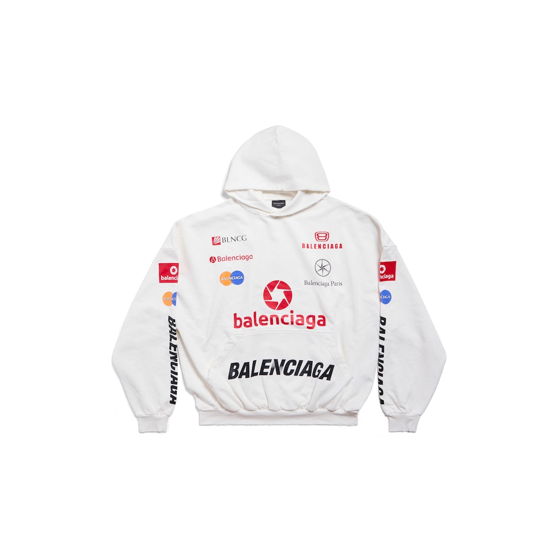 Top League Hoodie Oversized in White | Balenciaga US