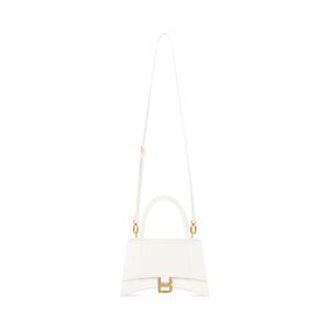 Women's Hourglass Small Handbag Crocodile Embossed in White | Balenciaga US