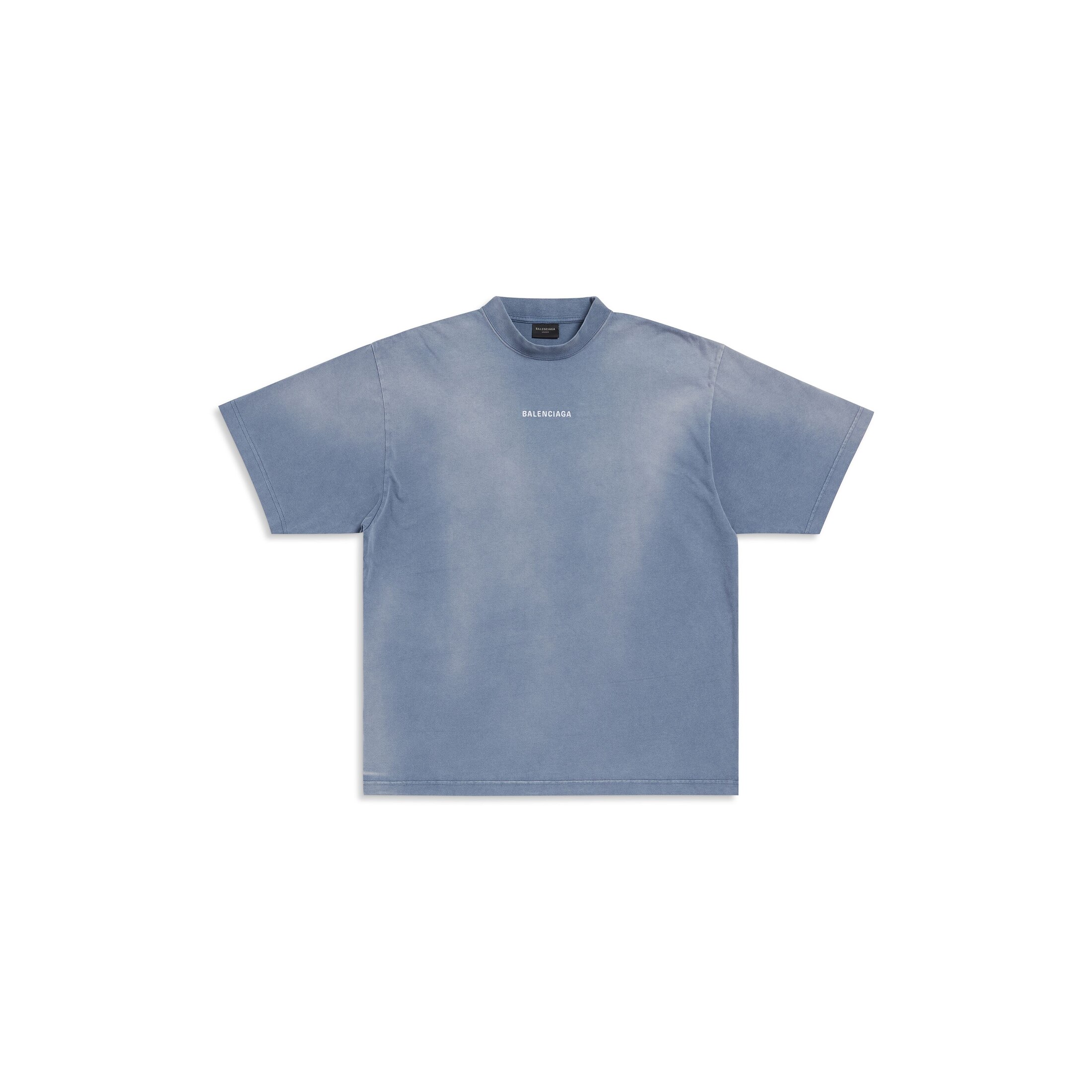 Balenciaga Back T-Shirt Medium Fit - Blue - Man - S - Cotton