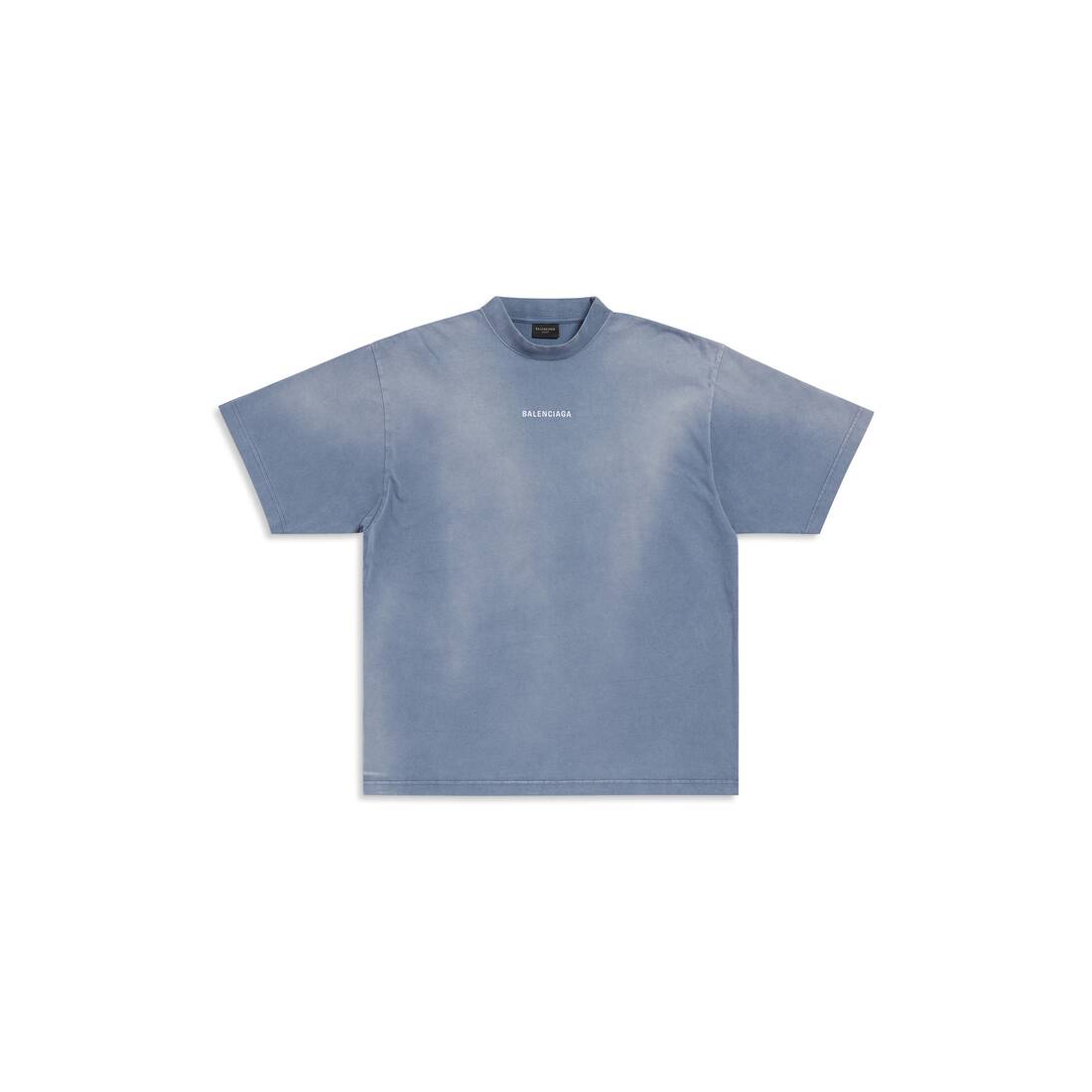 Balenciaga Back T-shirt Medium Fit in Blue/white | Balenciaga US