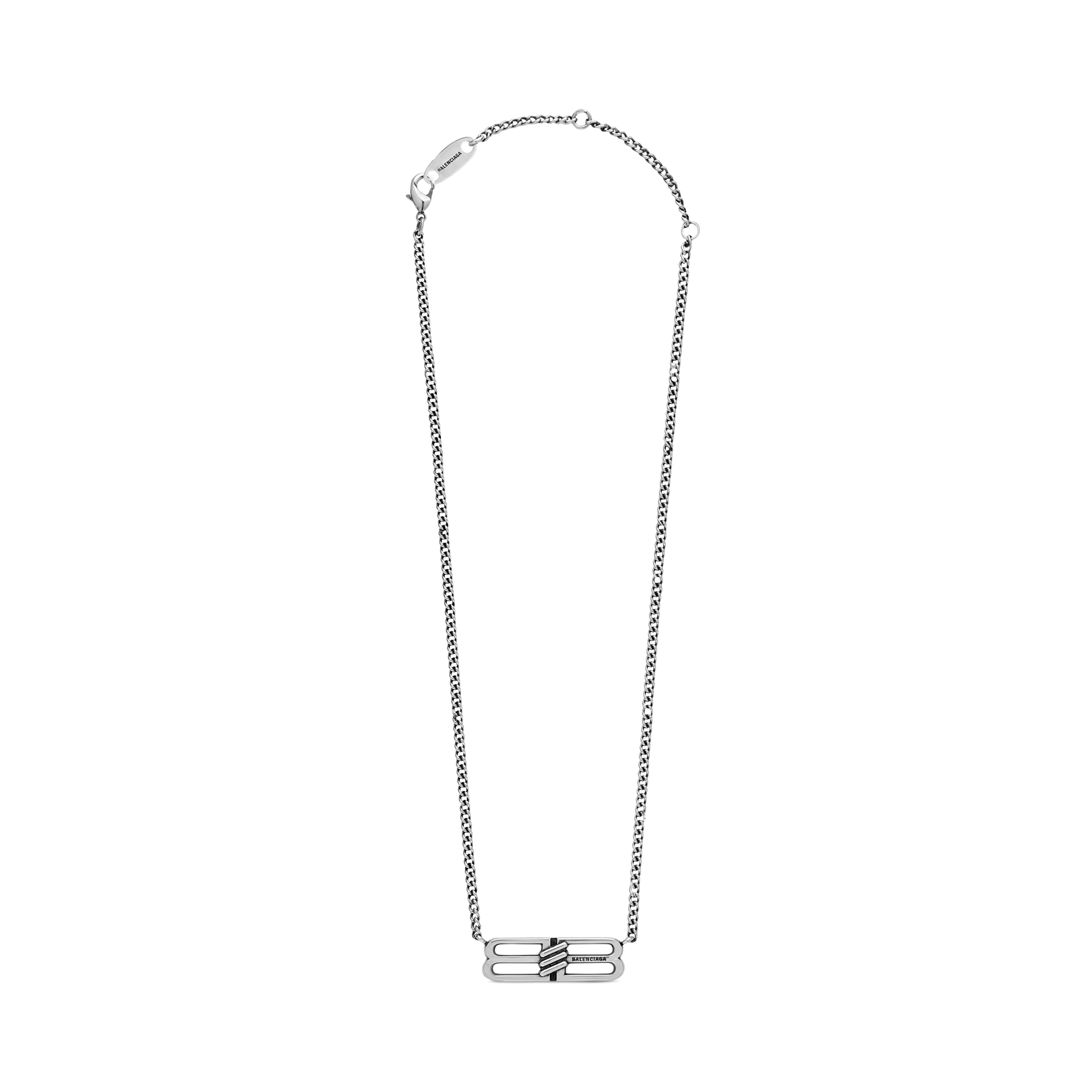 Balenciaga BB Icon Necklace - Silver - Man - Brass