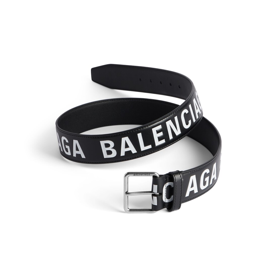 Men's Printed Letters Belt in Black/white