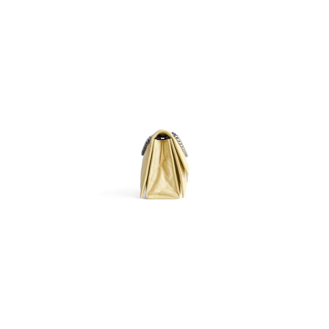 Crush Kleine Tasche Mit Kette Und Steppung f&uuml;r Damen in Hellgelb | Balenciaga Deutschland DE - Image 4