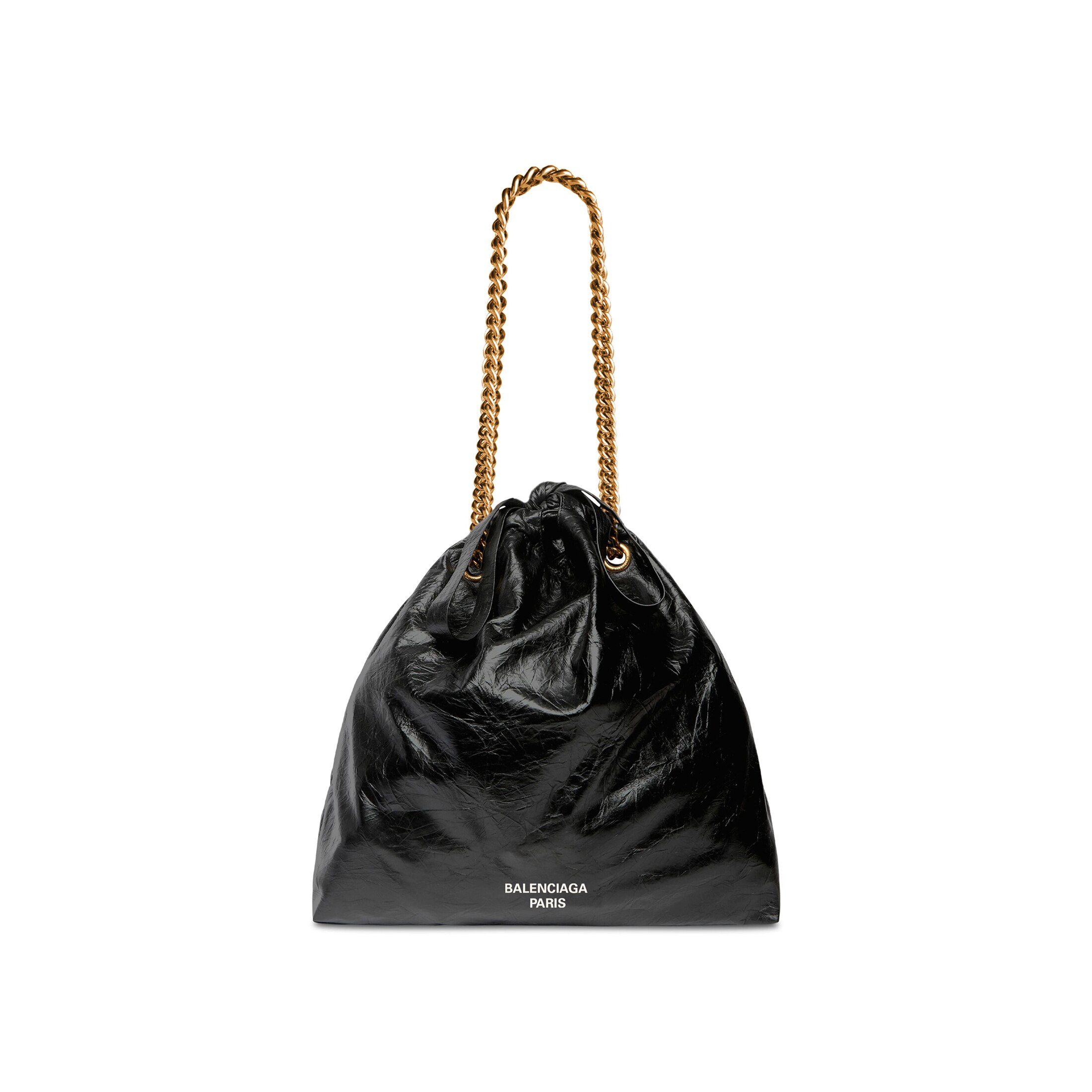 Balenciaga Crush Medium Tote Bag - Black - Woman - Calfskin