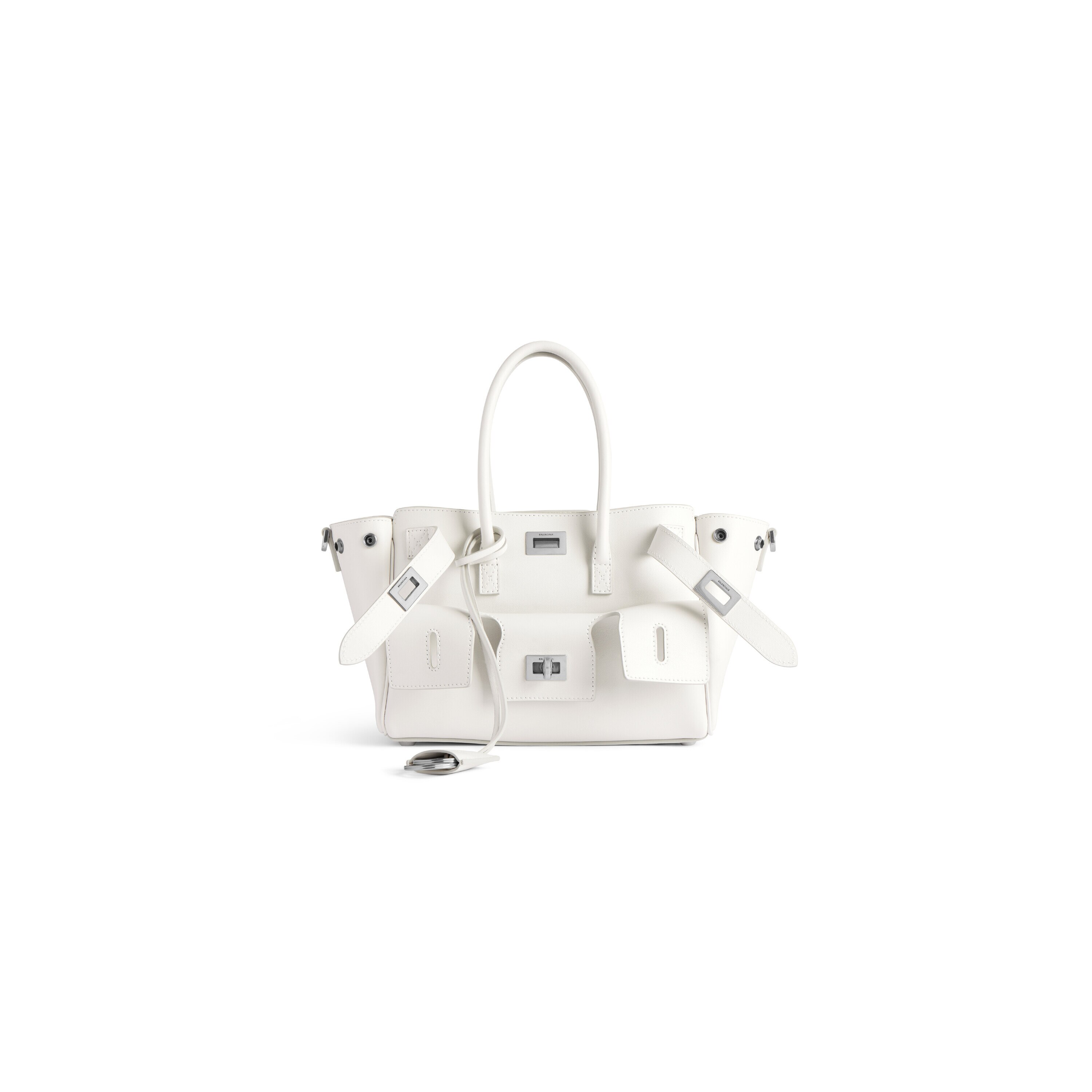 Women's Bel Air Carry All Bag Mini in White | Balenciaga US