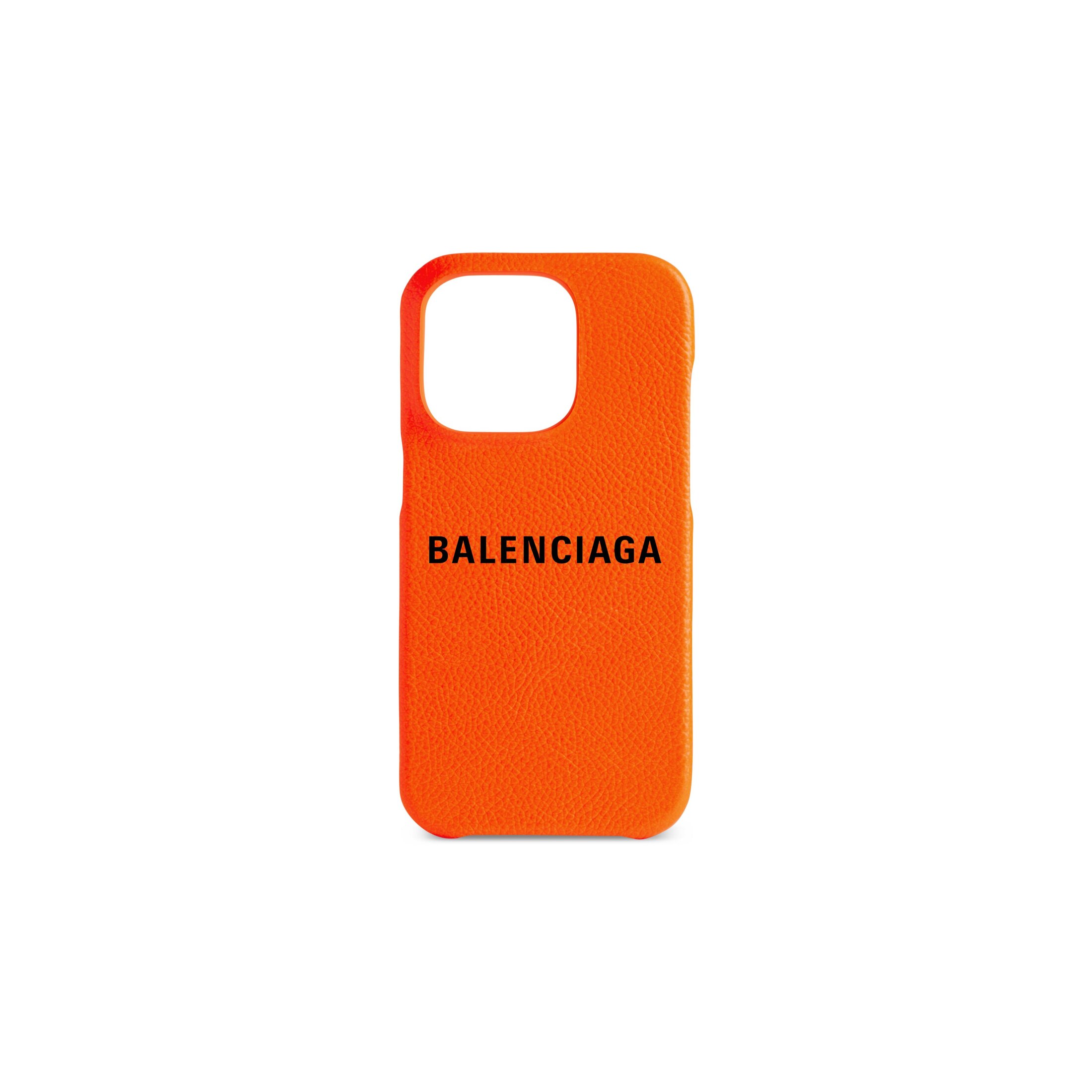 Balenciaga Étui Pour Téléphone Cash - Orange - Unisexe - Cuir De Veau