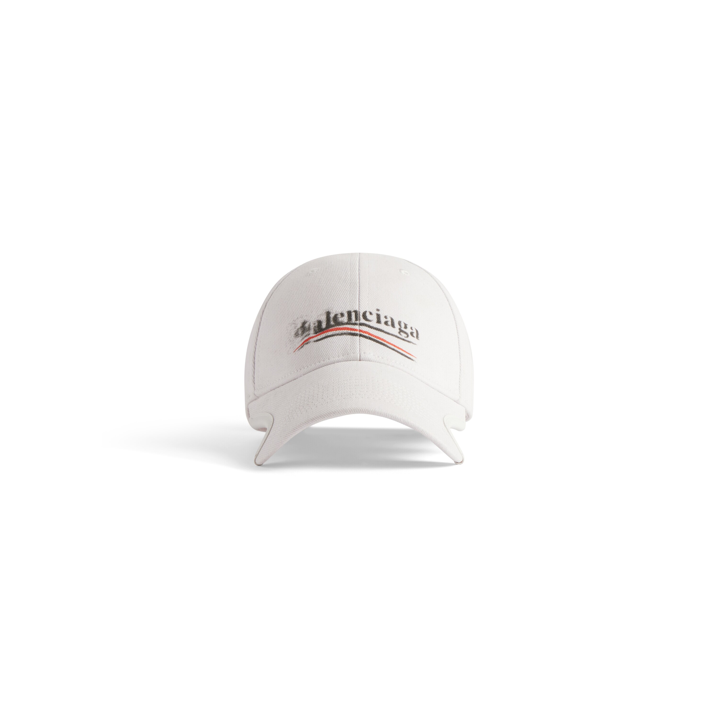 Political Stencil Cap in Off White black