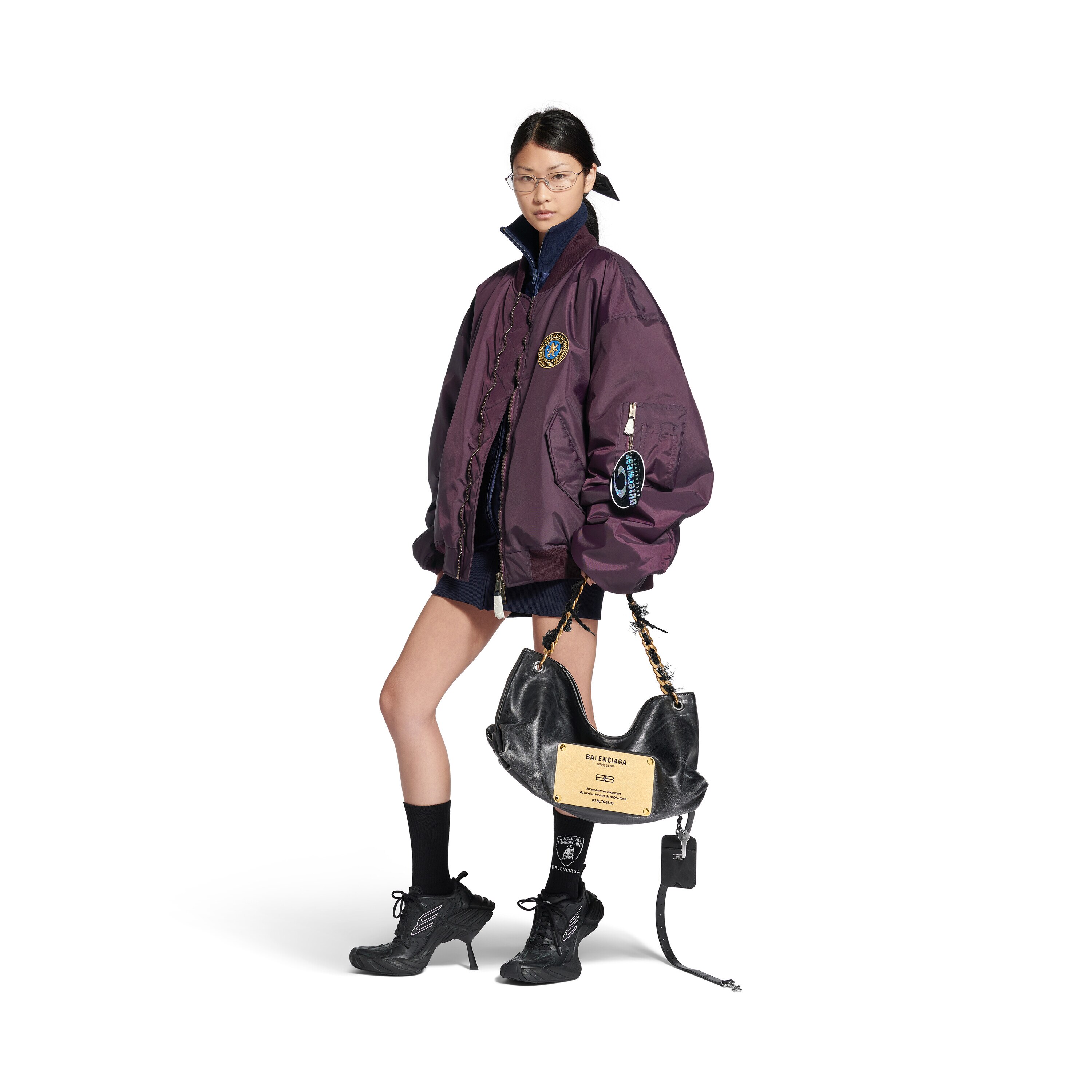 ホワイト の ウィメンズ Bomber ジャケット ラージフィット