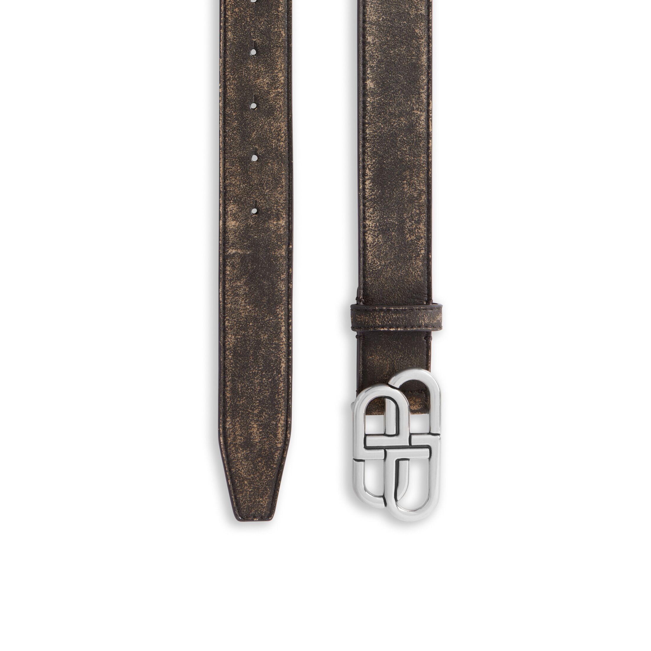 Balenciaga BB Large Belt - Brown - Men's - 34 - Lambskin