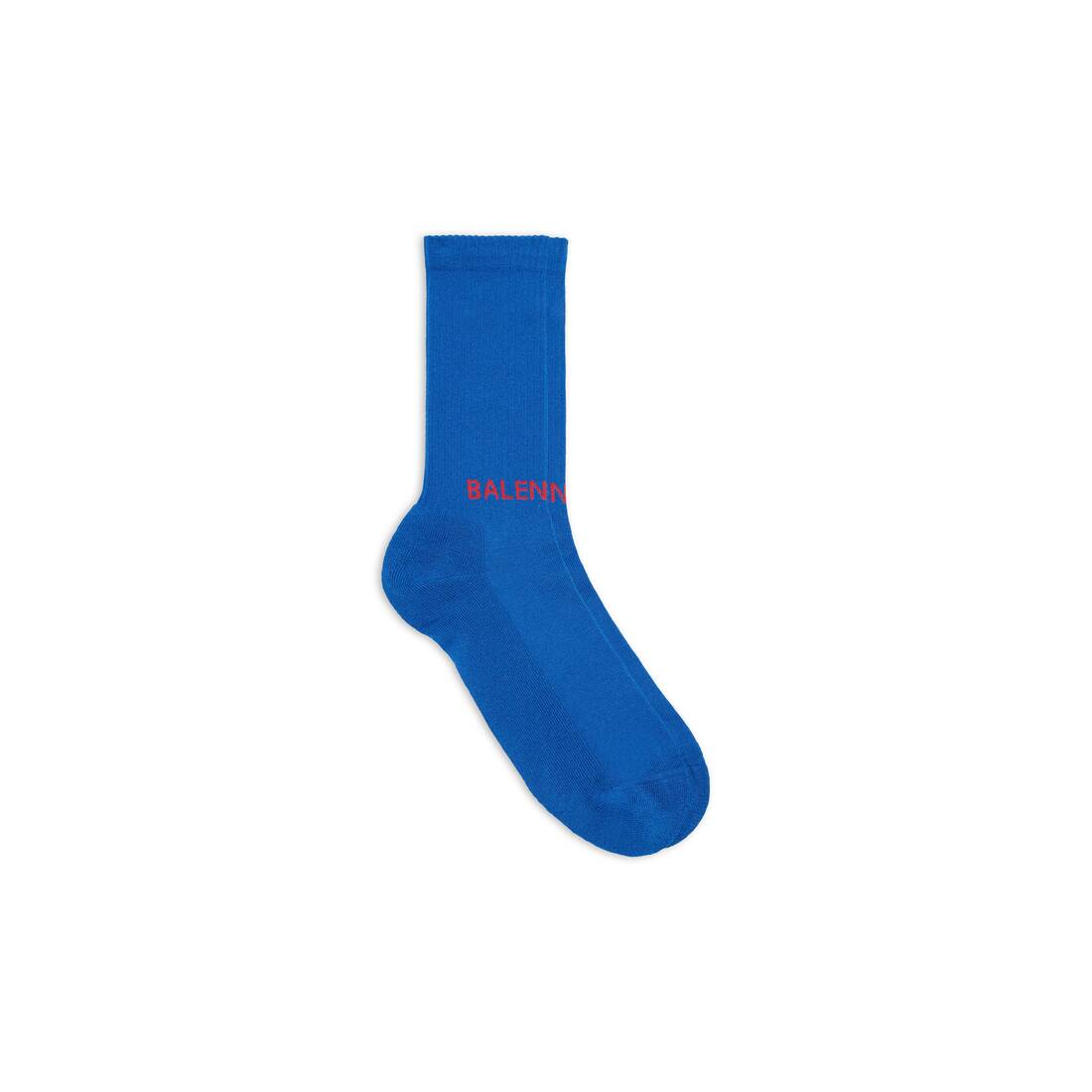 Men's Logo Socks in Blue/red | Balenciaga US