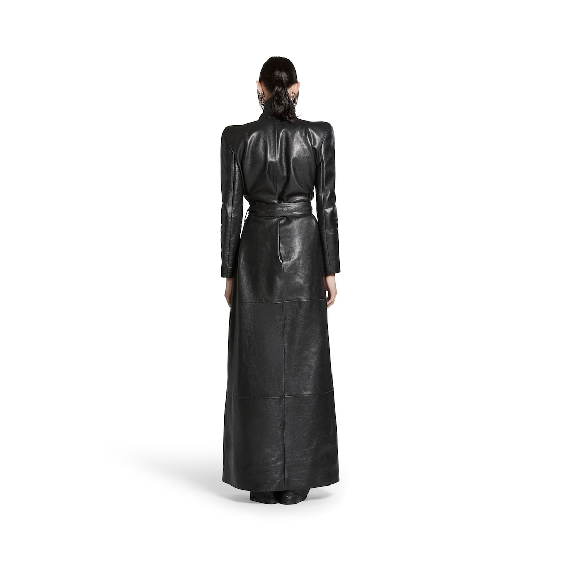 Black long trench clearance coat