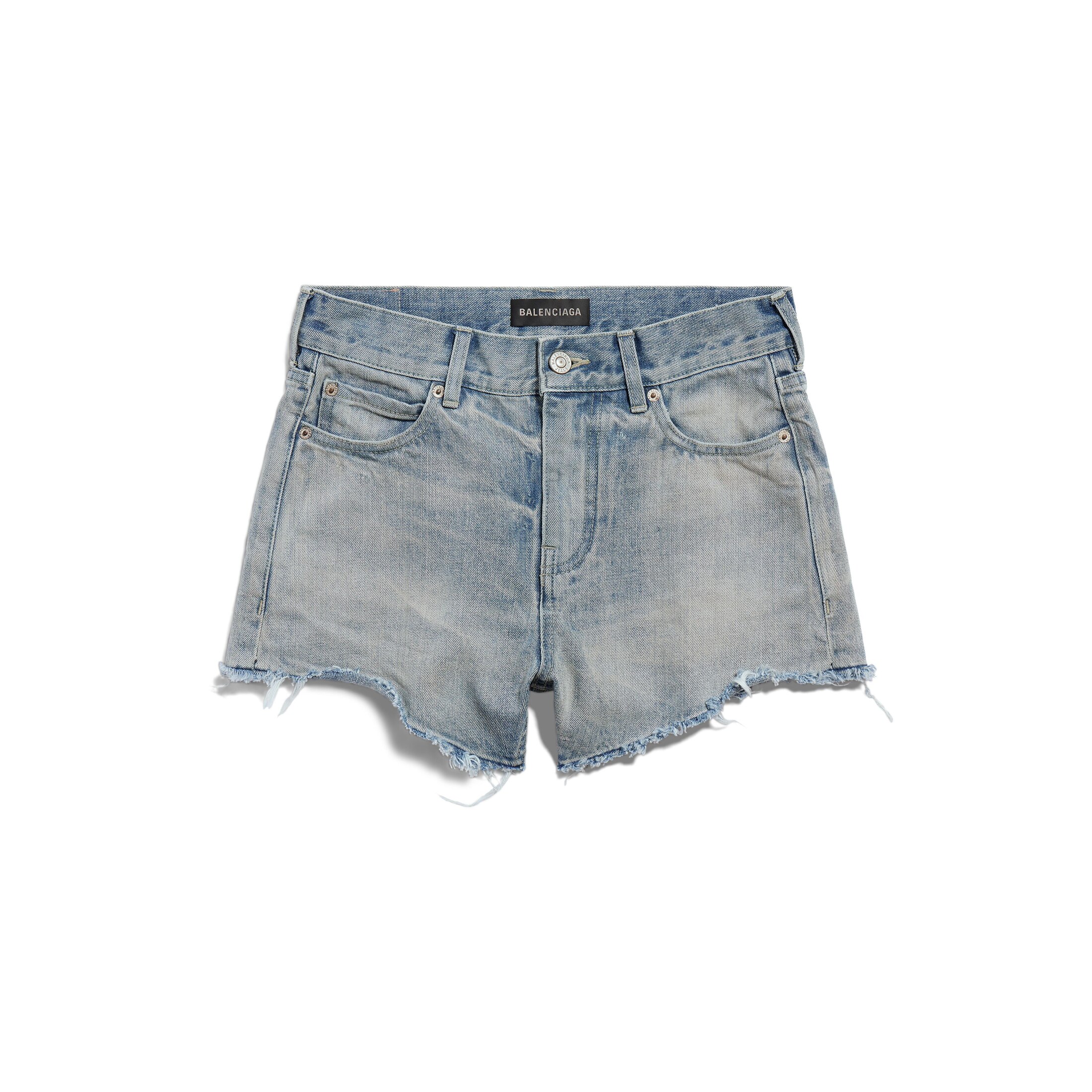 Balenciaga Mini Shorts - Blue - Woman - 26 - Cotton