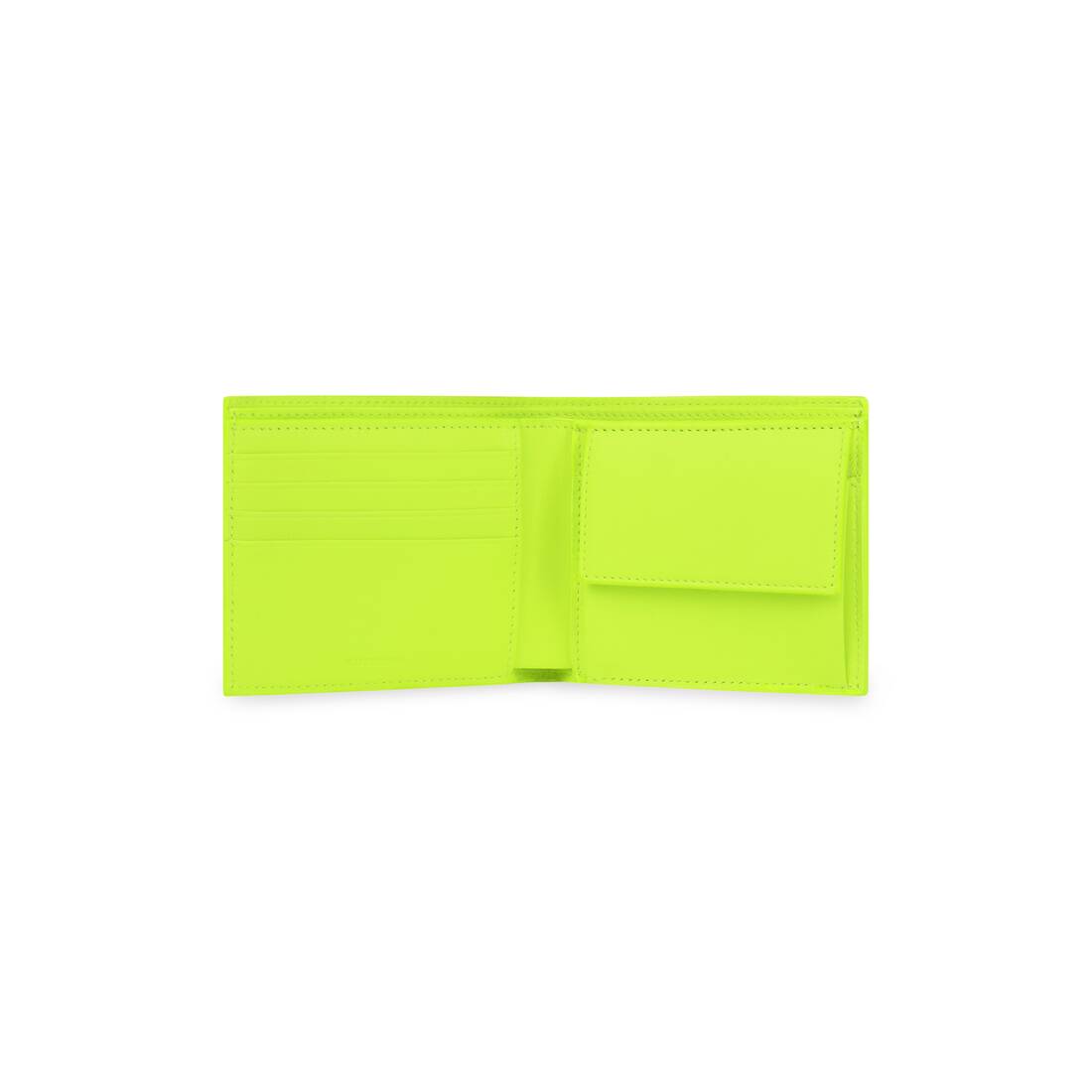 Men's Cash Square Folded Coin Wallet in Yellow Fluo/silver