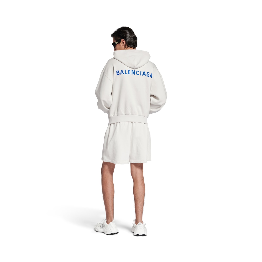 Balenciaga Back Zip-up Hoodie Regular Fit in Dirty White