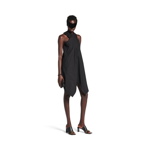 twisted sleeveless shirt dress