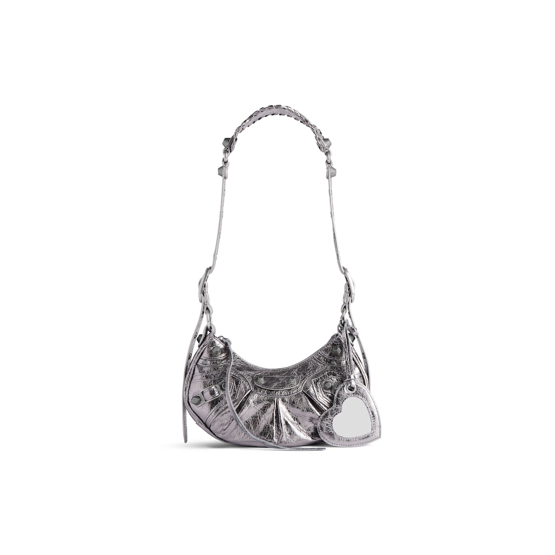 Women s Le Cagole Xs Shoulder Bag Metallized in Silver Balenciaga CA