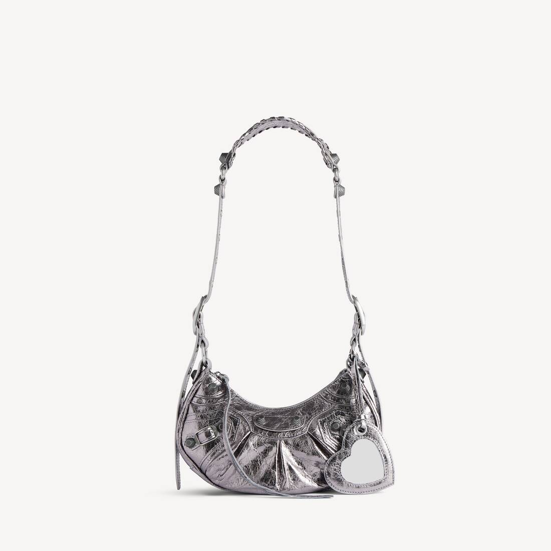 Women's Le Cagole Shoulder Bag Xs in Silver Balenciaga US