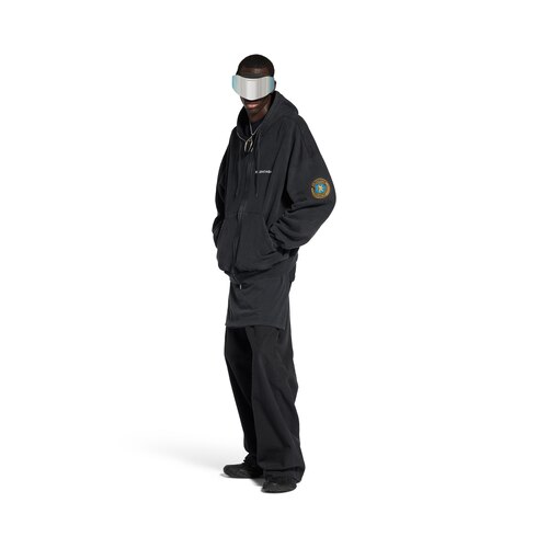 フェードブラック の メンズ Uniform Patch ジップアップ Hoodie