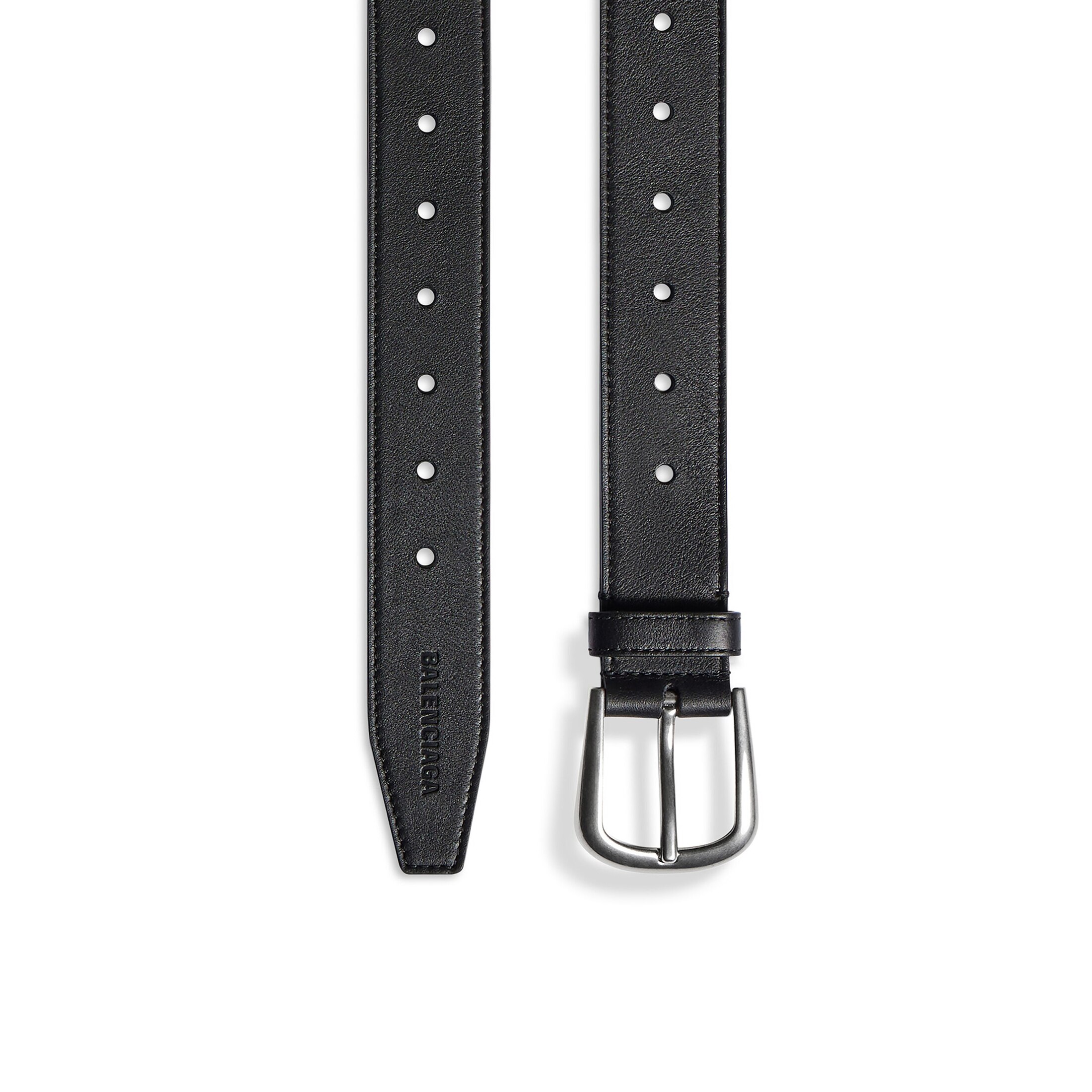 Balenciaga Half Moon Belt - Black - Men's - 39.5 - Calfskin