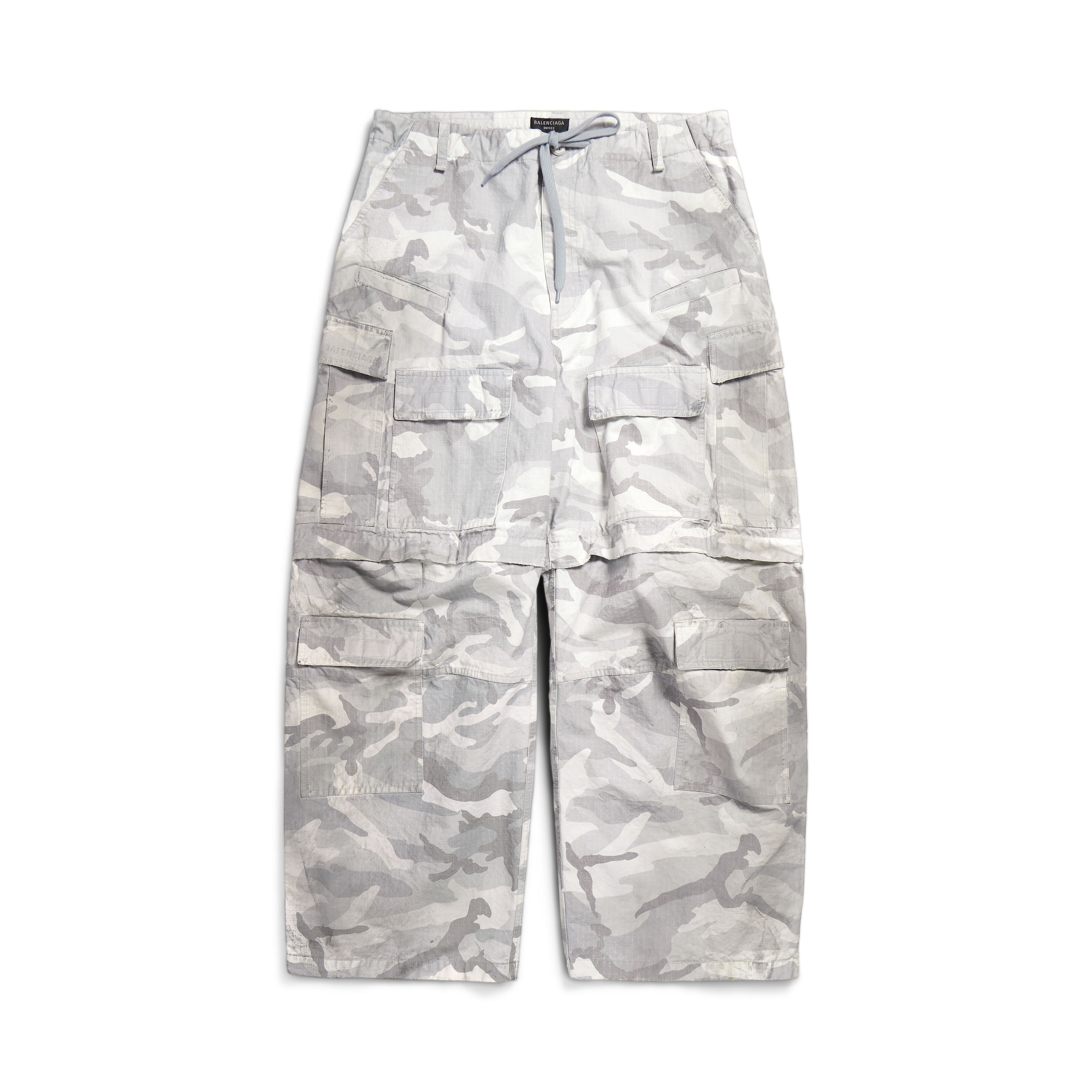 Balenciaga Large Cargo Pants - Grey & Silver - Man - S - Cotton