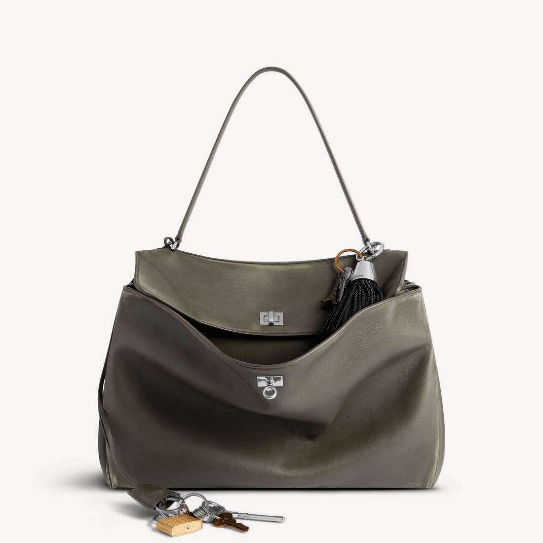 발렌시아가 여성용 로데오 핸드백 라지 위드 참스 7897442AA7T3503