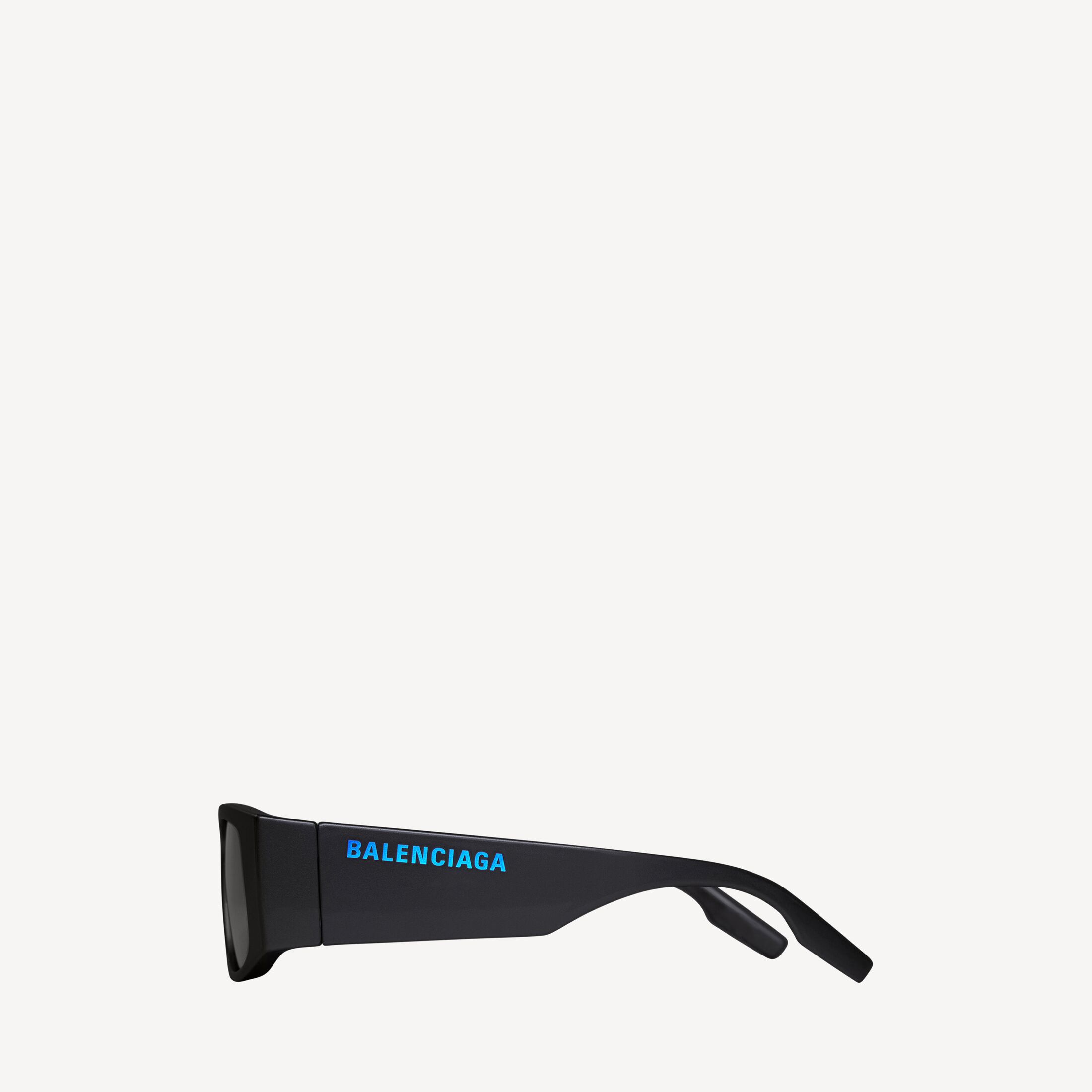 Led Frame Sunglasses In Black Nylon With Black Lenses