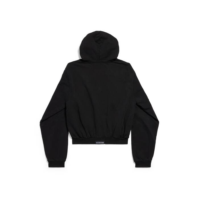 balenciaga tab worn-out zip-up hoodie