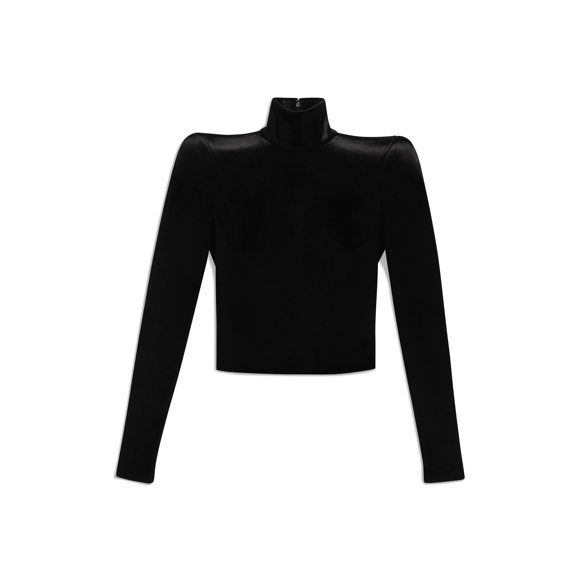 Balenciaga Round Shoulder Turtleneck - Black - Women's - 8 - Polyamide, Viscose & Elastane