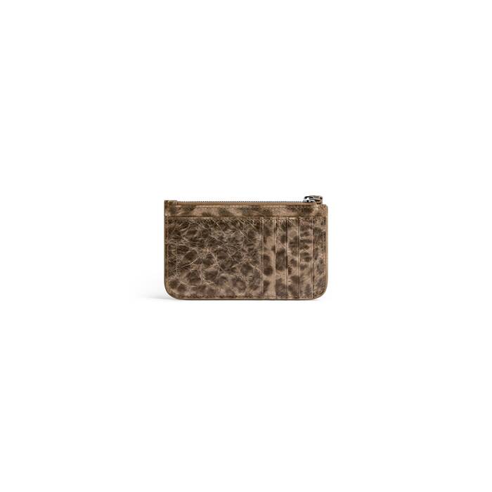 le cagole long coin and card holder with leopard print