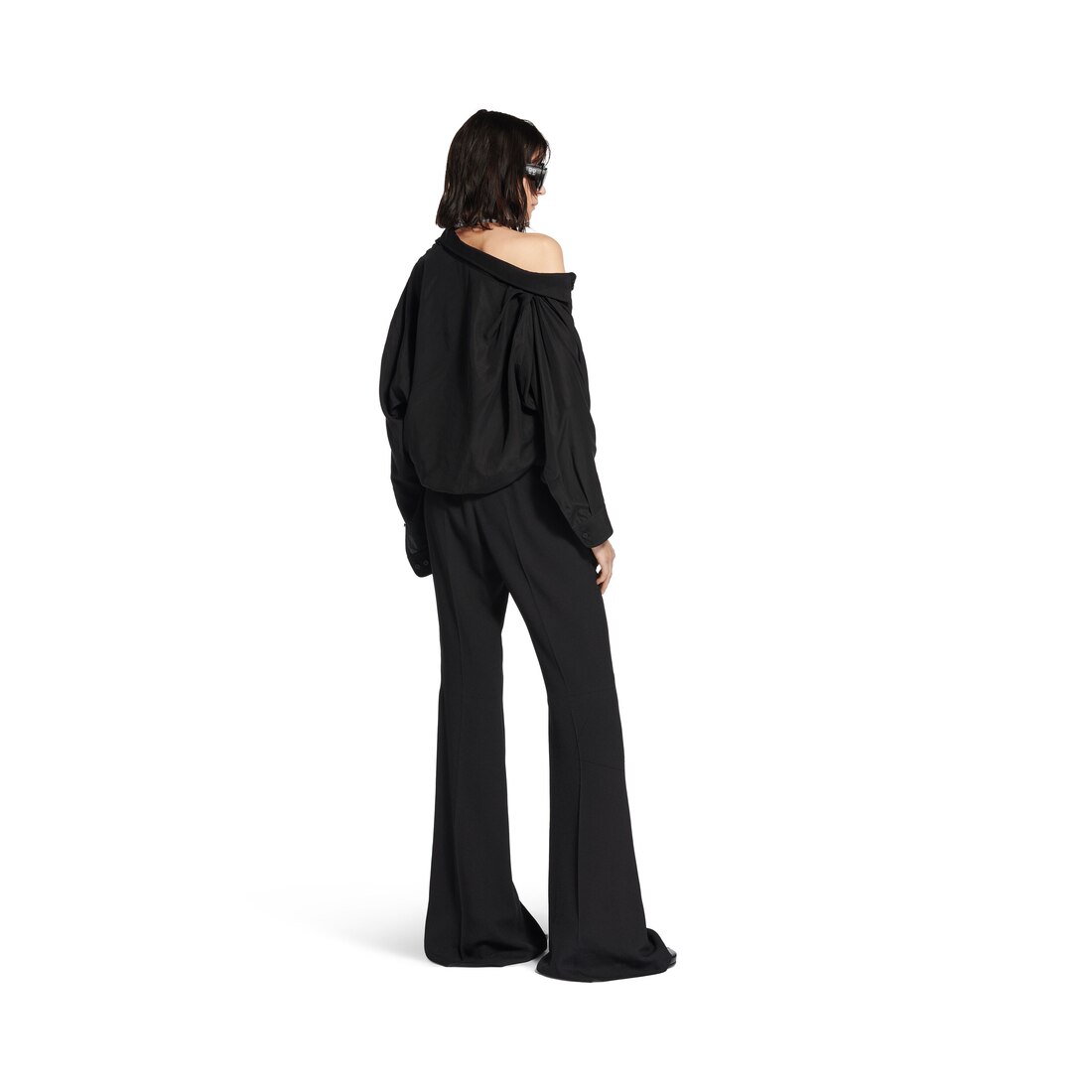 Women's One Shoulder Shirt in Black | Balenciaga US